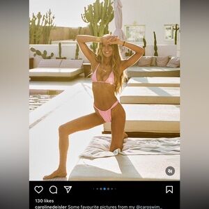 NWT Caroswim COCO Triangle Top HOT PINK by Caroline Deisler size SMALL Caro Swim